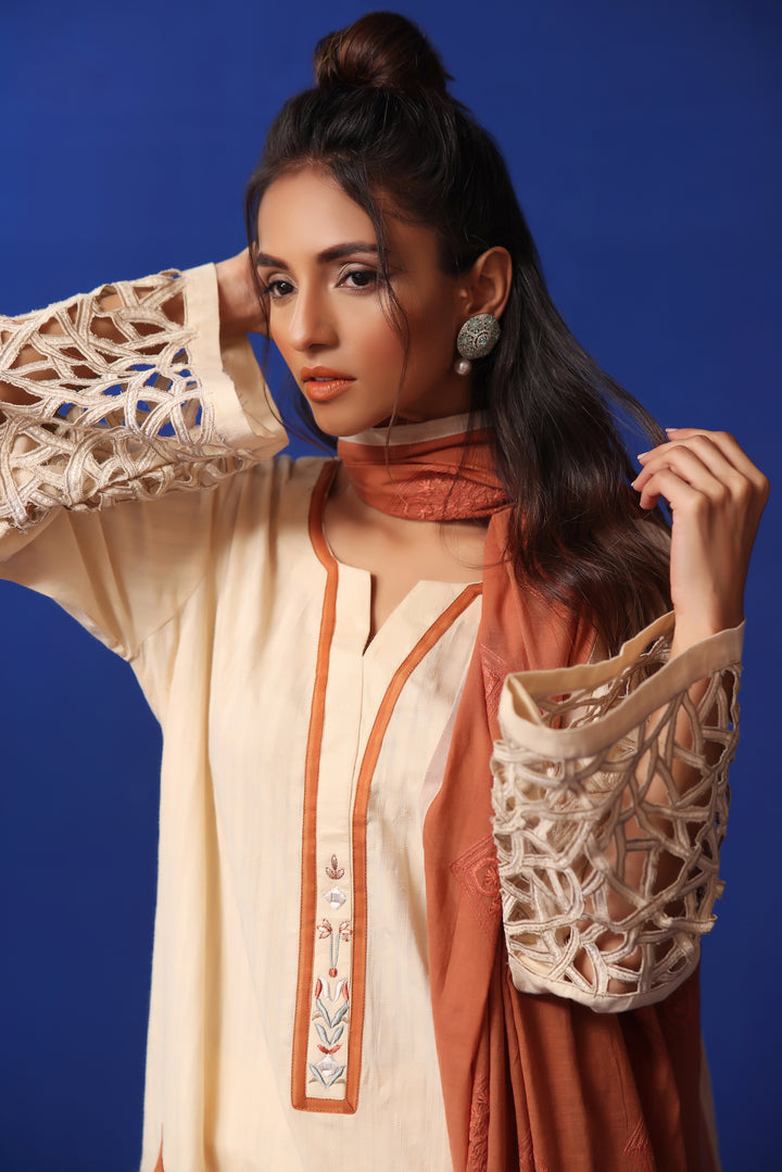  Explore Mona Imran's Naya Collection: The perfect summer fashion with embossed lawn, cotton net, applique work, and resham embroidery.